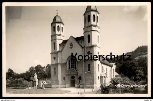 ALTE POSTKARTE BÖHMISCHDORF KIRCHE 1944 PFARRKIRCHE SUDETEN CESKA VES Jesenik Ansichtskarte cpa AK postcard