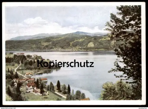ALTE POSTKARTE DELLACH AM WÖRTHERSEE PANORAMA 1943 See Naturfarbenkarte Ansichtskarte cpa AK postcard