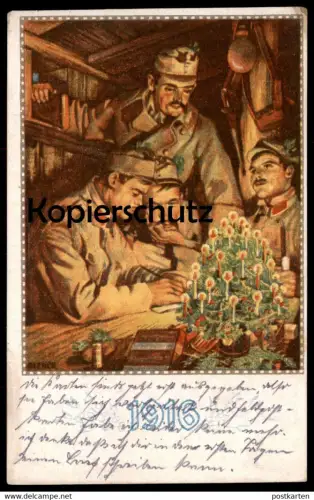 ALTE POSTKARTE SOLDATEN KRIEGSWEIHNACHT 1916 WEIHNACHTEN Soldat christmas Alfred Offner cpa Ak Ansichtskarte postcard
