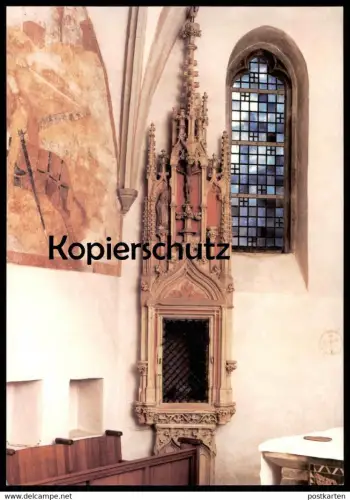 ÄLTERE POSTKARTE EVANGELISCHE DORFKIRCHE BOCHUM-STIEPEL UM 1008 FRESKOMALEREIEN Kirche Ansichtskarte cpa AK postcard