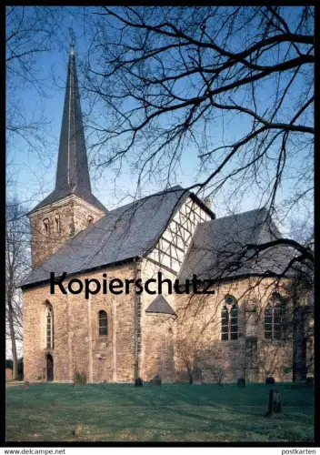 ÄLTERE POSTKARTE EVANGELISCHE DORFKIRCHE BOCHUM-STIEPEL UM 1008 KIRCHE FRESKO Ansichtskarte cpa AK postcard