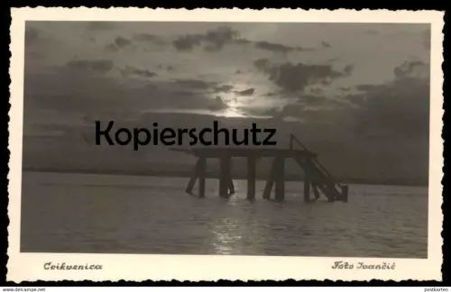 ALTE POSTKARTE CRIKVENICA FOTO IVANCIC SONNENUNTERGANG Kroatien Croatia Hrvatska Abendstimmung postcard AK Ansichtskarte