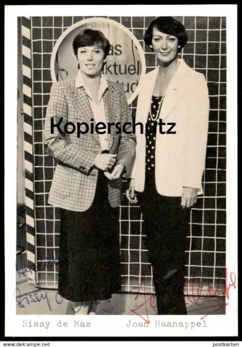 ALTE AUTOGRAMMKARTE DAS AKTUELLE SPORTSTUDIO SPORTSCHAU AUTOGRAMM SISSY DE MAS JOAN HAANAPPEL ice skating Studio Karte