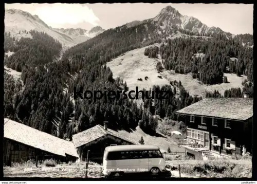 ÄLTERE POSTKARTE BERGHAUS VALISERA GAMPABING GEGEN REUTEHORN St. Gallenkirch Gampaping VW Bus postcard cpa Ansichtskarte