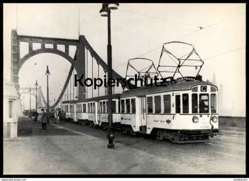 ÄLTERE POSTKARTE BILDSERIE VORORTBAHN KÖLN ZUG DER LINIE C NACH BERGISCH GLADBACH MIT NIEDERFLUR-BEIWAGEN AM ZUGENDE
