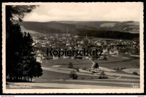 ALTE POSTKARTE POCKAU FLÖHATAL PANORAMA 1938 TOTALANSICHT GESAMTANSICHT Pockau-Lengefeld postcard cpa AK Ansichtskarte