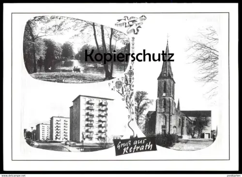 ÄLTERE REPRO POSTKARTE GRUSS AUS REFRATH HOCHHÄUSER KAHNWEIHER Bensberg Bergisch Gladbach postcard cpa AK Ansichtskarte