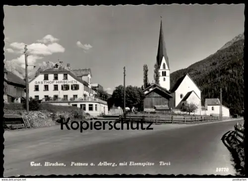 ÄLTERE POSTKARTE PETTNEU AM ARLBERG GASTHOF HIRSCHEN MIT EISENSPITZE TIROL postcard cpa AK Ansichtskarte
