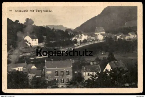 ALTE POSTKARTE SCHEUERN MIT BERGNASSAU PANORAMA TOTALANSICHT 1924 NASSAU postcard Ansichtskarte cpa AK