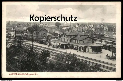 ALTE POSTKARTE ZUFFENHAUSEN BAHNHOFPARTIE Stuttgart Bahnhof station gare Ansichtskarte postcard cpa AK