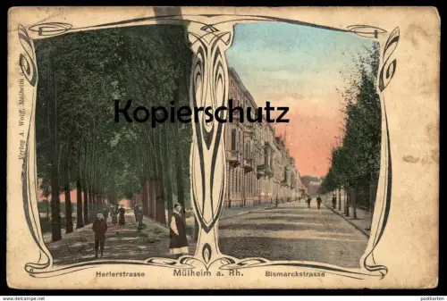 ALTE POSTKARTE KÖLN MÜLHEIM AM RHEIN HERLERSTRASSE BISMARCKSTRASSE Herler Strasse cpa Ansichtskarte AK postcard