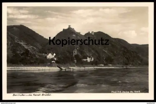 ALTE POSTKARTE DER DEUTSCHE RHEIN BORNHOFEN UND DIE FEINDLICHEN BRÜDER Verlag Zeitz cpa postcard AK Ansichtskarte