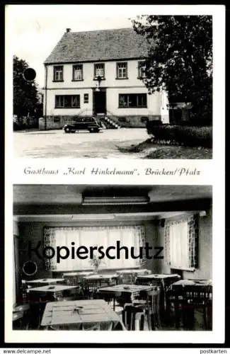 ALTE POSTKARTE GASTHAUS KARL HINKELMANN BRÜCKEN PFALZ Oberes Glantal Kusel cpa postcard AK Ansichtskarte
