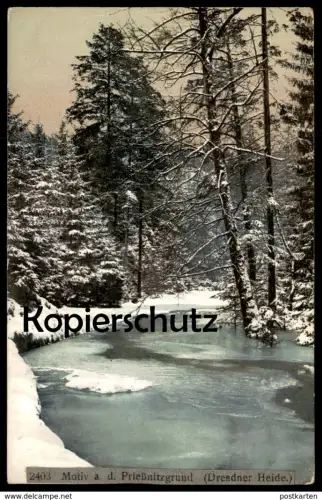 ALTE POSTKARTE MOTIV A. D. PRIESSNITZGRUND DRESDNER HEIDE Dresden Schnee snow Winter cpa postcard AK Ansichtskarte