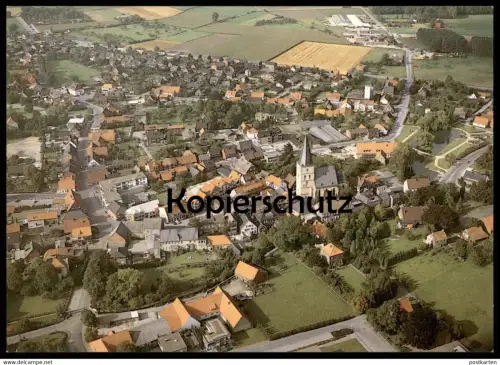ÄLTERE POSTKARTE LAER BEI HORSTMAR KREIS STEINFURT LUFTBILD FOTO SCHREIBWAREN KUSE Panorama Fliegeraufnahme Total AK cpa