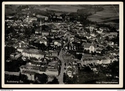 ALTE POSTKARTE RADEBERG SACHSEN ORIGINAL-FLIEGERAUFNAHME LUFTBILD PANORAMA Ansichtskarte postcard AK cpa