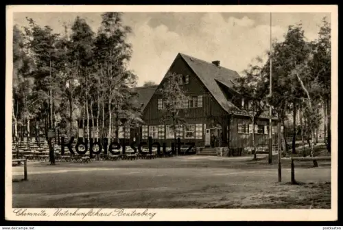ALTE POSTKARTE CHEMNITZ 1932 UNTERKUNFTSHAUS BEUTENBERG 20 MINUTEN VON DER ENDSTATION DER STRASSENBAHN Ansichtskarte AK