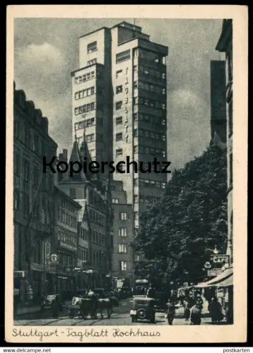 ALTE POSTKARTE STUTTGART TAGBLATT HOCHHAUS GENEHMIGT DURCH U.S. ARMY Ansichtskarte cpa AK postcard