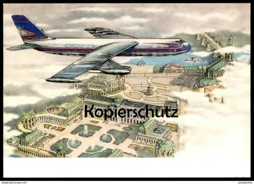ÄLTERE POSTKARTE DRESDEN-KLOTZSCHE DEUTSCHE POST AG ERÖFFNUNG FLUGHAFEN SONDERSTEMPEL 1995 Airport AK Flugzeug avion cpa