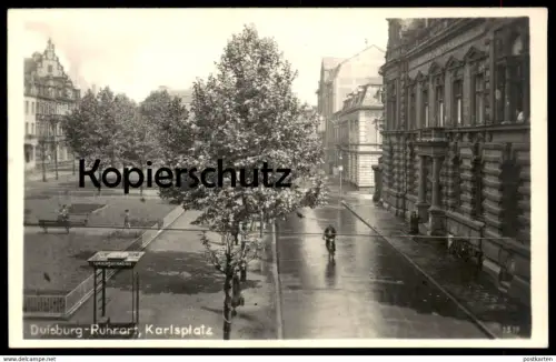 ALTE POSTKARTE DUISBURG RUHRORT KARLSPLATZ FERNSPRECHER Telefonzelle telephone box cabine téléphonique cpa AK postcard