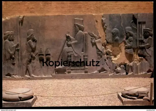 ÄLTERE POSTKARTE SHIRAZ PERSPOLIS IRAN Persepolis Relief Herrscher cpa AK postcard Ansichtskarte