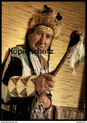 POSTKARTE MEDIZINMANN VOM SIOUX STAMM GEISTERKOPF medicine man quack Indian Indians Indien cpa AK postcard Ansichtskarte