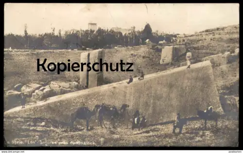 ALTE POSTKARTE SYRIE LES CARRIERES PRES DE BAALBEK MARKE MONTRE ZENITH HORLOGE PARIS Libanon Uhr publicité Baalbeck cpa