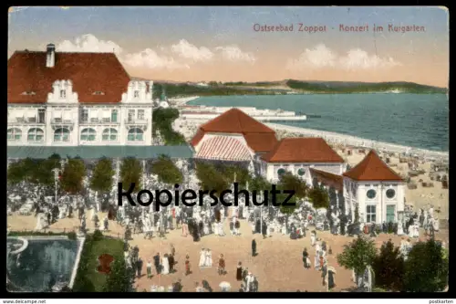 ALTE POSTKARTE OSTSEEBAD ZOPPOT KONZERT IM KURGARTEN Sopot Danzig concert cpa AK Ansichtskarte postcard