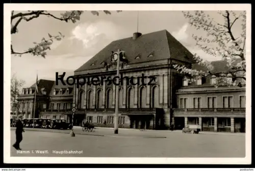 ALTE POSTKARTE HAMM I. WESTF. HAUPTBAHNHOF 1939 GOLIATH LKW F200/400 TEMPO ? Bahnhof station gare Ansichtskarte postcard