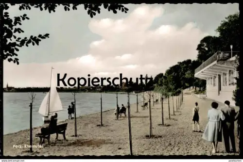 ÄLTERE POSTKARTE PORZ RHEINUFER KÖLN Ehepaar Paar couple Ufer Rhein postcard Ansichtskarte cpa AK