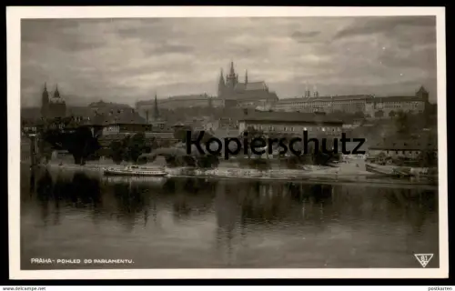 ALTE POSTKARTE PRAHA POHLED OD PARLAMENTU Parlament houses of parliament ship Schiff cpa AK Ansichtskarte postcard