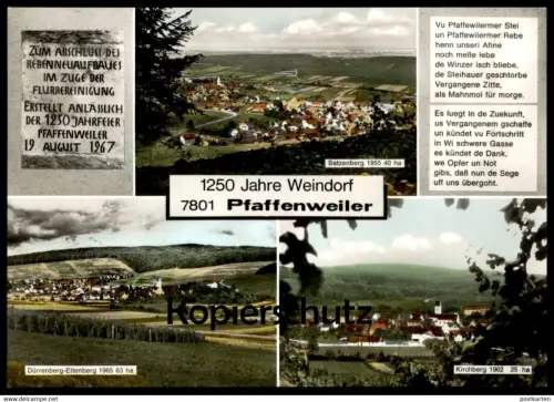 ÄLTERE POSTKARTE 1250 JAHRE WEINDORF 7801 PFAFFENWEILER BATZENBERG KIRCHBERG DÜRRENBERG ETTENBERG Ansichtskarte postcard