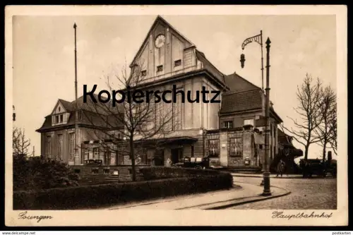 ALTE POSTKARTE SOLINGEN HAUPTBAHNHOF BAHNHOF station gare Verfasser aus Merscheid über Nicht-Mitgliedschaft in HJ 1933