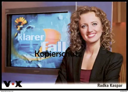 ÄLTERE AUTOGRAMMKARTE KLARER FALL RADKA KASPAR UNSIGNIERT EHEMALIGE VOX MODERATORIN cpa Ansichtskarte postcard AK