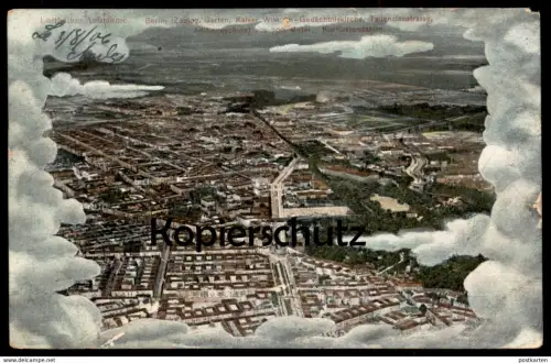 ALTE POSTKARTE LUFTBALLON AUFNAHME BERLIN FLIEGERAUFNAHME ZEPPELIN LUFTBILD cpa Ansichtskarte postcard AK