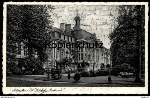 ALTE POSTKARTE MÜNSTER I. W. SCHLOSS PARKSEITE Park Garten castle chateau Ansichtskarte postcard cpa AK