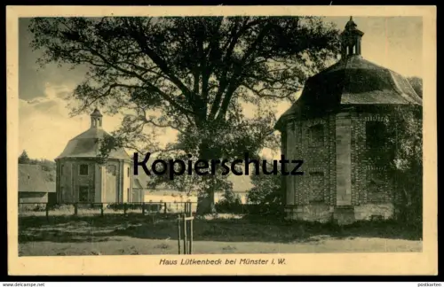 ALTE POSTKARTE HAUS LÜTKENBECK BEI MÜNSTER I. W. WASSERBURG KAPELLE Ansichtskarte postcard cpa AK