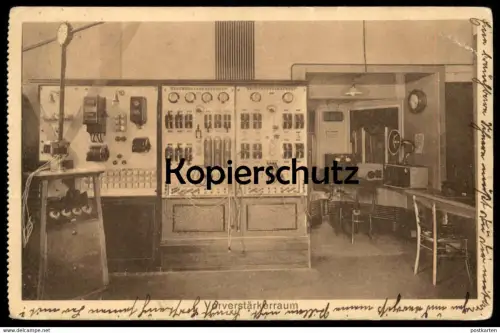 ALTE POSTKARTE MÜNSTER VORVERSTÄRKERRAUM IM RUNDFUNKSENDER RADIO Ansichtskarte postcard cpa AK