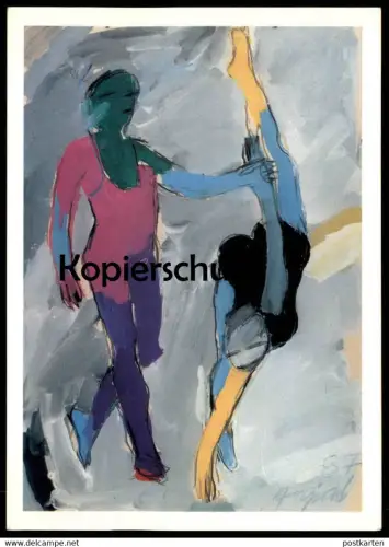ÄLTERE POSTKARTE AUS DEM BALLETTZYKLUS STUTTGART 1987 AMDJAD AFRA Tanz Ballett ballet danse dance postcard Ansichtskarte