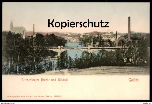 ALTE POSTKARTE GÖRLITZ REICHENBERGER BRÜCKE UND ALTSTADT ZGORZELEC Ansichtskarte cpa postcard AK
