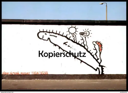 ÄLTERE POSTKARTE BERLIN SANDOR RACMOLNAR BERLINER MAUER THE WALL LE MUR ART cpa AK postcard Ansichtskarte