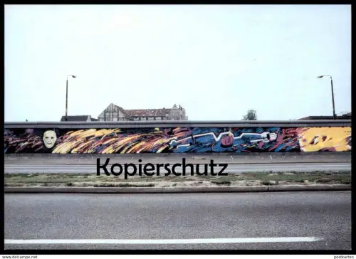 ÄLTERE POSTKARTE BERLIN SLAWA SCHLJACHOW WJATSCHES DIE MASKEN BERLINER MAUER THE WALL LE MUR ART mask cpa AK postcard