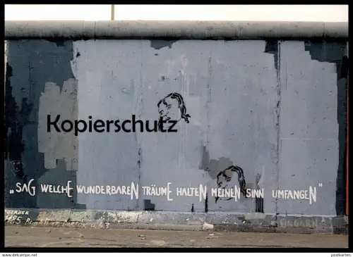 ÄLTERE POSTKARTE BERLIN PAL GERBER SAG WELCHE WUNDERBAREN TRÄUME HALTEN MEINEN SINN UMFANGEN BERLINER MAUER THE WALL Art