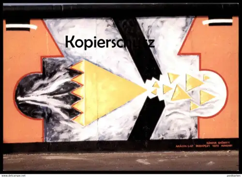 ÄLTERE POSTKARTE BERLIN SANDOR GYÖRFFY BUDAPEST BERLINER MAUER THE WALL LE MUR ART cpa AK Ansichtskarte postcard