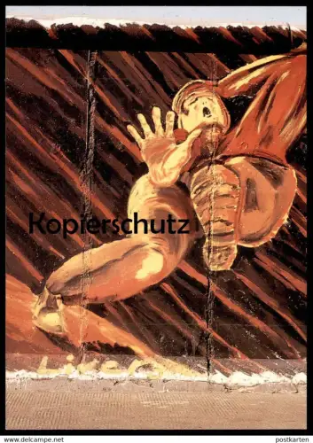 ÄLTERE POSTKARTE BERLINER MAUER BILD VON OLIVER FEIND THE WALL LE MUR BERLIN Art cpa AK Ansichtskarte postcard