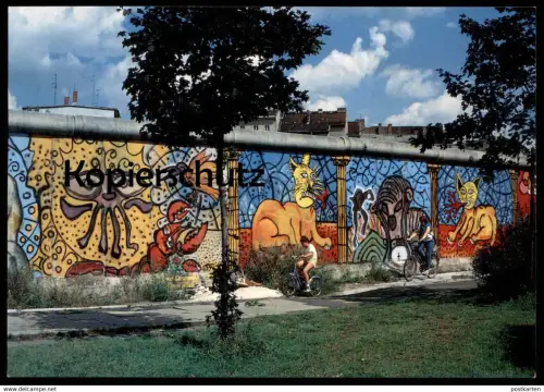 ÄLTERE POSTKARTE BERLINER MAUER 1985 THE WALL LE MUR KIND FAHRRAD BERLIN ART BIKE cpa AK postcard Ansichtskarte