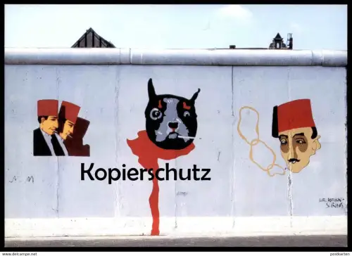 ÄLTERE POSTKARTE BERLIN LUTZ POTTIEN-SEIRING BERLINER MAUER THE WALL LE MUR ART HUND postcard cpa AK Ansichtskarte