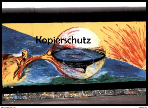ÄLTERE POSTKARTE BERLIN PETRA SUNTINGER ROLAND GÜTZLAFF BERLINER MAUER THE WALL LE MUR ART postcard cpa AK Ansichtskarte