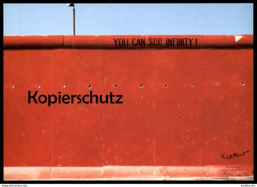 ÄLTERE POSTKARTE BERLIN LASZLO ERKEL KENTAUR YOU CAN SEE INFINITY BERLINER MAUER THE WALL LE MUR Art postcard cpa AK