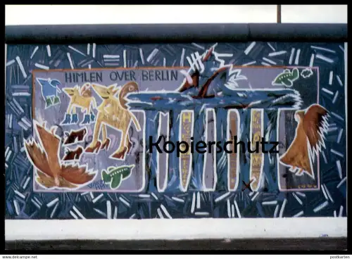 ÄLTERE POSTKARTE BERLIN LOTTE HAUBART KARINA BJERREGARD HIMLEN OVER BERLINER MAUER THE WALL LE MUR BERLIN Art cpa AK